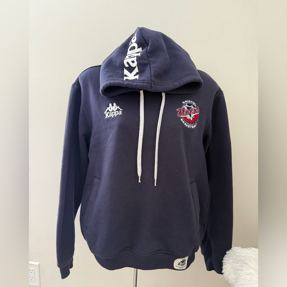 Kappa Bristol Flyers Basketball Hoodie, Small. Navy Blue.